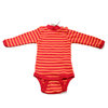 Wolle-Seide Baby Body Langarm Rot-Orange